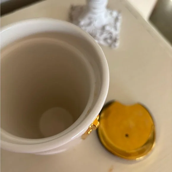 Starbucks Ceramic Mug with Gold Zipper and Lid Accents - Picture 4 of 5